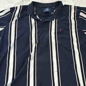 Men's Navy Striped Polo Shirt